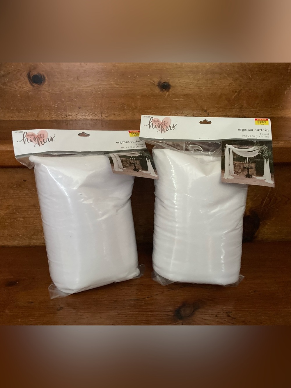 TWO Organza Curtain Sheer Drapery Panels - White - NEW!! - Picture 2 of 4